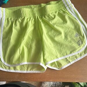 Adidas/Peloton Women's Neon Green Athletic Shorts